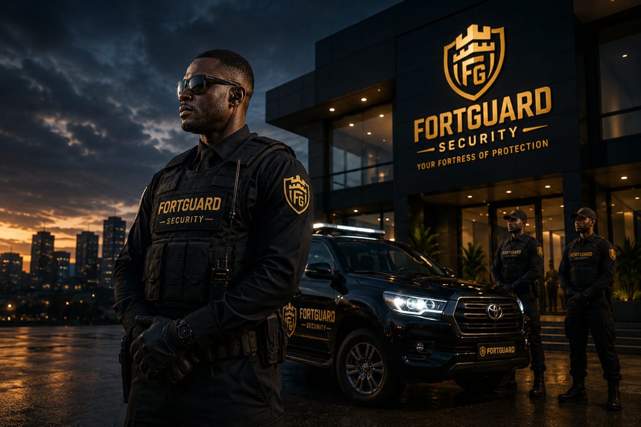 FortGuard security officer standing guard
